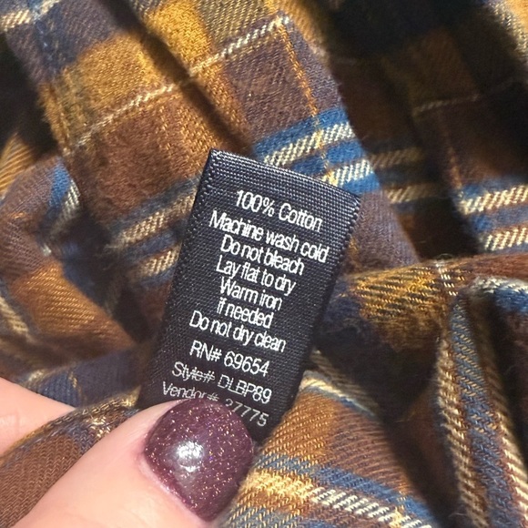 Daytrip Plaid Button-Down Shirt in Blue and Brown - Picture 5 of 8